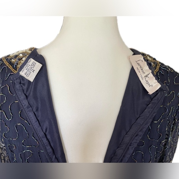Laurence Kazar Navy and Gold Beaded Dress - Picture 8 of 8